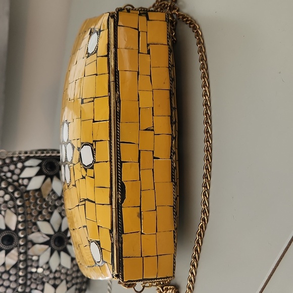 BOHO Clay, brass, stone purse - Picture 4 of 5